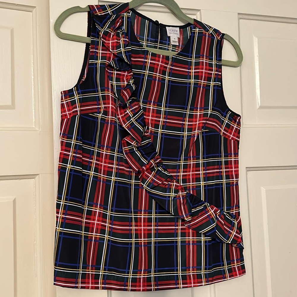 J Crew sleeveless top Size 4 Christmas